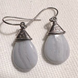 Sterling silver and sky blue natural stone earrings.